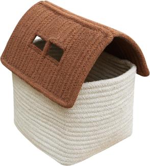 Aufbewahrungskorb \"Haus\", aus Baumwolle, 22 x 22 x 34 cm, in toffee, von Lorena Canals