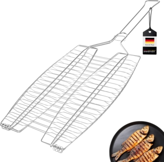 bremermann Grillguthalter Fischgriller 2fach // Edelstahl // ca. 65 x 26,5 cm // Fischbräter