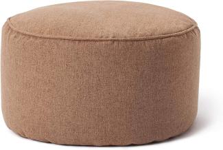 Lumaland Comfort Line Sitzsack-Hocker 25 x 45 cm - Indoor - mit extra starken Nähten, pflegeleicht - Runder Sitzpouf, Bodenkissen Bean Bag Pouf - Braun