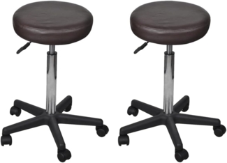 vidaXL Bürohocker 2 Stk. Braun 35,5x84 cm Kunstleder 277178