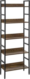 EUGAD 0010ZWJ Standregal Bücherregal Metallregal Leiterregal Stufenregal Multifunktionale Regal Industrie Design MDF Metall 60 x 27,5 x 160 cm, Vintage