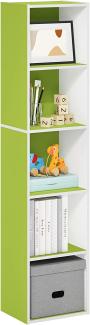 Furinno Luder Bücherregal mit 5 Etagen, Holz, Grün/Weiß, 23. 7(D) x 30. 5(W) x 132. 2(H) cm