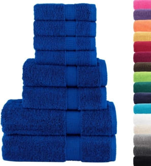 vidaXL 8 tlg. Premium-Handtuch-Set SOLUND Blau 600 g/m² 137538
