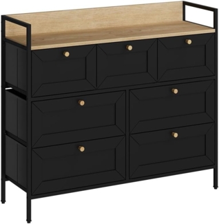 Vicco Kommode Belaro, Schwarz, 98 x 85 cm mit 7 Schubladen