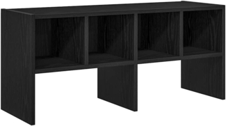 vidaXL Schuhregal Stapelbar Schwarz Eichen-Optik 89,5x30x40 cm 858841