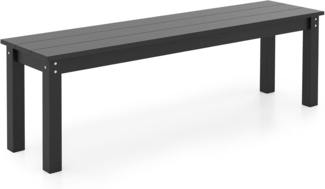 FANTASK Sitzbank wetterfest, 3-Sitzer Balkonbank aus Kunststoff, Gartenbank ohne Lehne, Parkbank, Terrassenbank bis 340kg belastbar für Garten, Balkon & Terrasse (Schwarz)