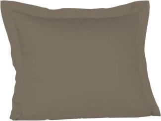 Fleuresse Mako-Satin-Kissenbezug uni colours taupe 9042 35 x 40 cm