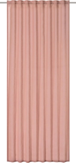 ELBERSDRUCKE Vorhang Gardine mit verdeckten Schlaufen Air rosa halbtransparent 255x140cm (1 St), halbtransparent