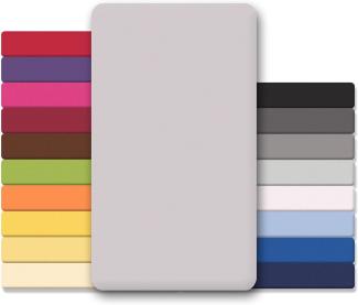 CelinaTex Jersey Topper Spannbettlaken Lucina Doppelpack 140x200-160x200cm Silber grau 100% Baumwolle gekämmt bis 12cm Matratzenhöhe Oeko-TEX