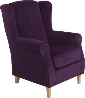 Max Winzer Ohrenbackensessel Lorris Samtvelours Purple