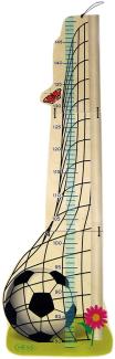 Hess Holzspielzeug 14627 - Messlatte aus Holz für Kinder, Serie Fußball, handgefertigt, klappbar, geeignet für eine Körpergröße von ca. 80 bis 148 cm