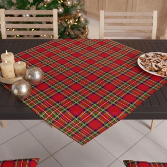 Petti Artigiani Italiani - Weihnachtliche Tischläufer, Tischläufer für die Weihnachtsküche, Tischläufer 90x90 cm, Mitteldecke Tartan, 100 % Made in Itay