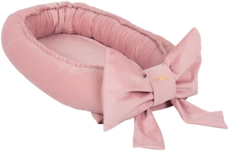 Kuschelnest Babynest Babynestchen Nestchen Reisebett Wickelauflage mit Schleife (Farbe: rosa)