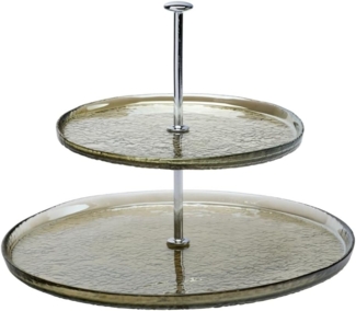 Ritzenhoff & Breker Etagere LUZIA, Ø 28 cm, H 19 cm, Braun, Metall, Glas, spülmaschinengeeignet