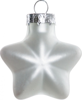 TrendLine Mini-Glas-Sterne winterweiß 12 Stück Ø 4 cm Weihnachtsdekoration