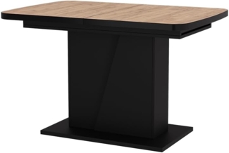 Esstisch Fenaro Goldkraft Eiche/Schwarz 120 x 80 cm ausziehbar Vicco
