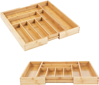 GreenBlue Besteckeinsatz GB379, Ausziehbarer Bambus-Besteckeinsatz