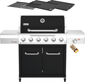 Nexgrill Gasgrill "Gourmet Pro" mit Keramikseitenbrenner, silber / schwarz,6+1 Brenner