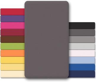 CelinaTex Jersey Topper Spannbettlaken Lucina Doppelpack 180x200-200x200cm anthrazit grau 100% Baumwolle gekämmt bis 12cm Matratzenhöhe Oeko-TEX