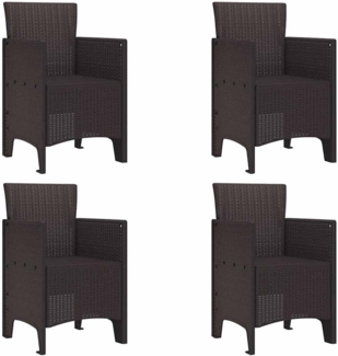 vidaXL Gartenstuhl mit Kissen 4 pcs Braun 53 x 49 x 85 cm Polypropylen 847473