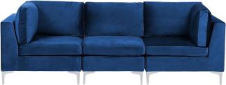 3 Sitzer Sofa EVJA Marineblau Samtstoff Symmetrisch