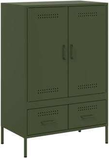 Highboard Olivgrün 68x39x101,5 cm Kaltgewalzter Stahls 843112