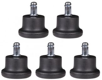 Amstyle Möbelrolle 5x Gleiter Fußgleiter Bürostuhl Möbelgleiter Bodengleiter Schwarz, (5er Set Design Kunststoff Bodengleiter Schwarz, Set besteht aus 5 Rollen), Fußgleiter f. Bürostuhl Rund 11 mm Pin Durchmesser