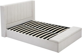 Vente-unique - Bett mit Bettkasten & Bank - 160 x 200 cm - Stoff - Beige - DOUINO
