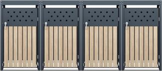 Mülltonnenbox Müllbox Mülltonnenverkleidung 4 Türen Box Pflanzdach Anthrazit
