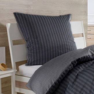 BettwarenShop Mako-Satin Bettwäsche Eternity Combo zinn|200x200 cm + 2x 80x80 cm