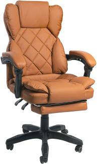 Schreibtischstuhl Design Bürostuhl TV Sessel Chefsessel Relax & Home Office, Kunstleder Braun, (95-105) x 68 x 65 cm