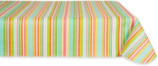 DII Summer Vinyl-Tischdecke mit Flanell-Rückseite, rechteckig, 152x213 cm, Frühlingsstreifen