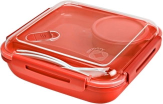 Rotho Lunchbox Memory 1,1 l, 19,5 x 19,5 x 9,1 cm, papaya rot