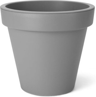 Spetebo Pflanzkübel Kunststoff Pflanzkübel rund XXS Ø 20 cm hellgrau (Stück, 1 St, Blumentopf), klassischer runder Pflanzkübel für den Garten