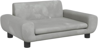 vidaXL Hundebett, Samt, Hellgrau, 70 x 45 x 33 cm