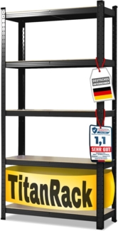 KARAT Schwerlastregale für Garage, Keller, Werkstatt - Steckregal - Weitspannregal - Lagerregal - Kellerregal - Eckregal - Reifenregal - Gitterregal (Schwarz, 200 x 100 x 50 cm)