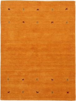 carpetfine Wollteppich Gabbeh Uni, reine Wolle, Gelb, 60x90 cm, rechteckig