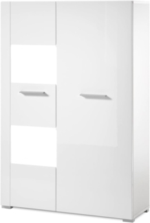 Vitrine Crucero in weiß Hochglanz 80 x 123 cm