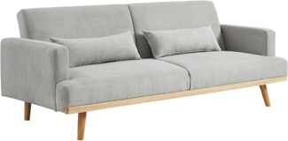 Vente-unique - Schlafsofa Klappsofa 3-Sitzer - Stoff - Hellgrau - ESME