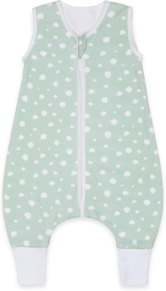 emma & noah Baby Schlafsack mit Füßen 1.0 TOG, Ganzjahres Schlafsack mit Beinen für den Frühling, Sommer und Herbst, 100% Bio-Baumwolle, OEKO-TEX Zertifiziert (Punkte Mint, 110 cm)
