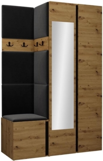 Garderoben-Set Monati XXVI (Farbe: Eiche Artisan / Schwarz, Manila 18)