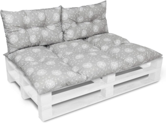 Amilian Stuhlkissen - Bankauflage - Gartenbankauflage - 80x120 cm + 2 x 40 x 60 cm, 3er Set - Gartenbankauflage - Pallettensitzkissen - Bankkissen