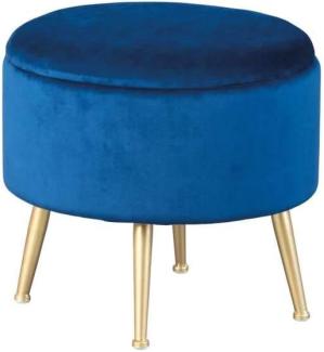 Hocker >Willandra< blau mit Metallfüßen