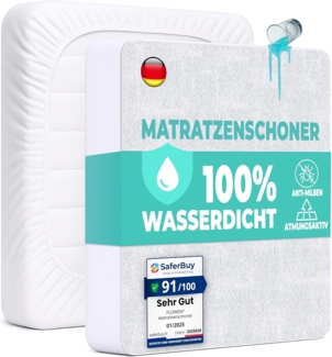 Matratzenschoner 140x200 cm wasserdichte Matratzenauflage Spannbettlaken Nässeschutz aus Baumwolle und Mikrofaser Inkontinenzunterlage Matratzenbezüg Atmungsaktiv für Bett und Matratze Waschbar