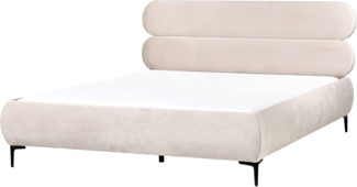 Bett mit Lattenrost Samtstoff LESSAY 180 x 200 cm Hellbeige