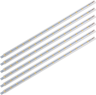 SEBSON Aufbauleuchte LED Lichtleiste 30cm 12V warmweiß 6-tlg, mit Stecker und Schalter