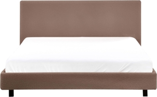 Bett mit Lattenrost Bouclé ALBI 180 x 200 cm Braun