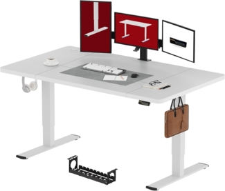 SANODESK Elektrisch Höhenverstellbarer Schreibtisch 180x80 cm – Ergonomischer Steh-Sitz Tisch mit Memory-Funktion für Homeoffice und Heimbüro,weiß, Computertisch, Standing Desk