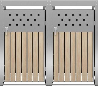 Mülltonnenbox Müllbox Mülltonnenverkleidung 2 Türen Box Pflanzdach Edelstahl