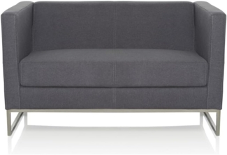 hjh OFFICE 713502 Lounge Sofa Barbados Stoff Grau Moderne 2-Sitzer Couch für höchsten Sitzkomfort